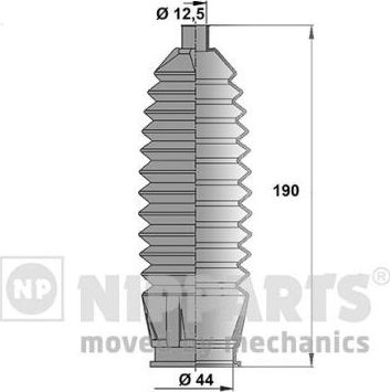Пыльник рулевой рейки (комплект) Nipparts (термопласт). Артикул J2854005