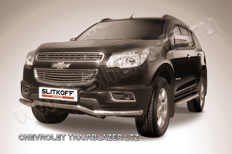 Защита Slitkoff переднего бампера d57 волна для Chevrolet TrailBlazer II 2012-2016. Артикул CHTB12-006