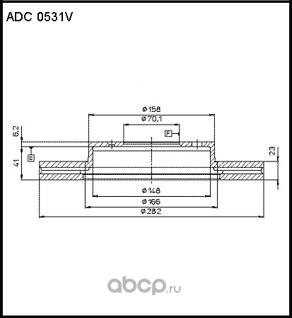 Диск тормозной (Allied Nippon). Артикул ADC0531V