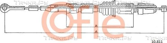 Трос ручника (тросик ручного тормоза) Cofle. Артикул 92.10.811