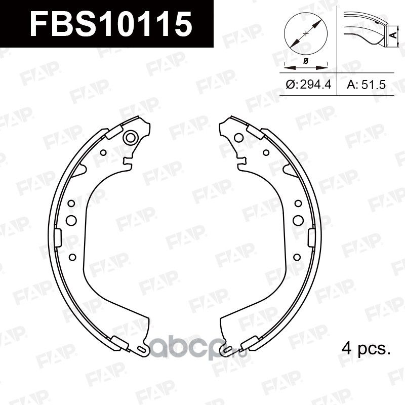 FBS10115 КОЛОДКИ ТОРМОЗНЫЕ БАРАБАННЫЕ (FAP). Артикул FBS10115