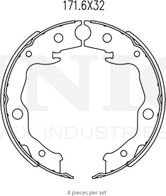 Колодки тормозные барабанные, комплект (Unio). Артикул BRP-10013