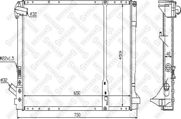 Радиатор охлаждения двигателя Stellox для Renault Espace III 1996-1997. Артикул 10-25273-SX