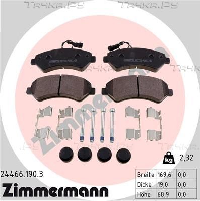 Тормозные колодки Zimmermann. Артикул 24466.190.3