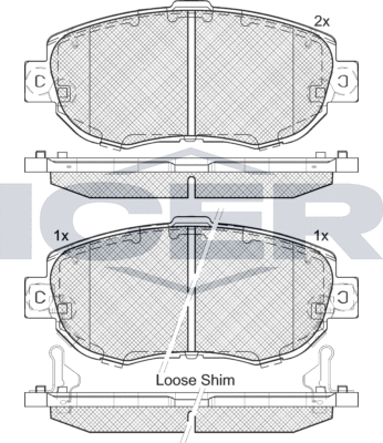 Тормозные колодки Icer. Артикул 182203