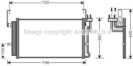 Радиатор кондиционера (конденсатор) AVA (алюминий). Артикул HY5084D