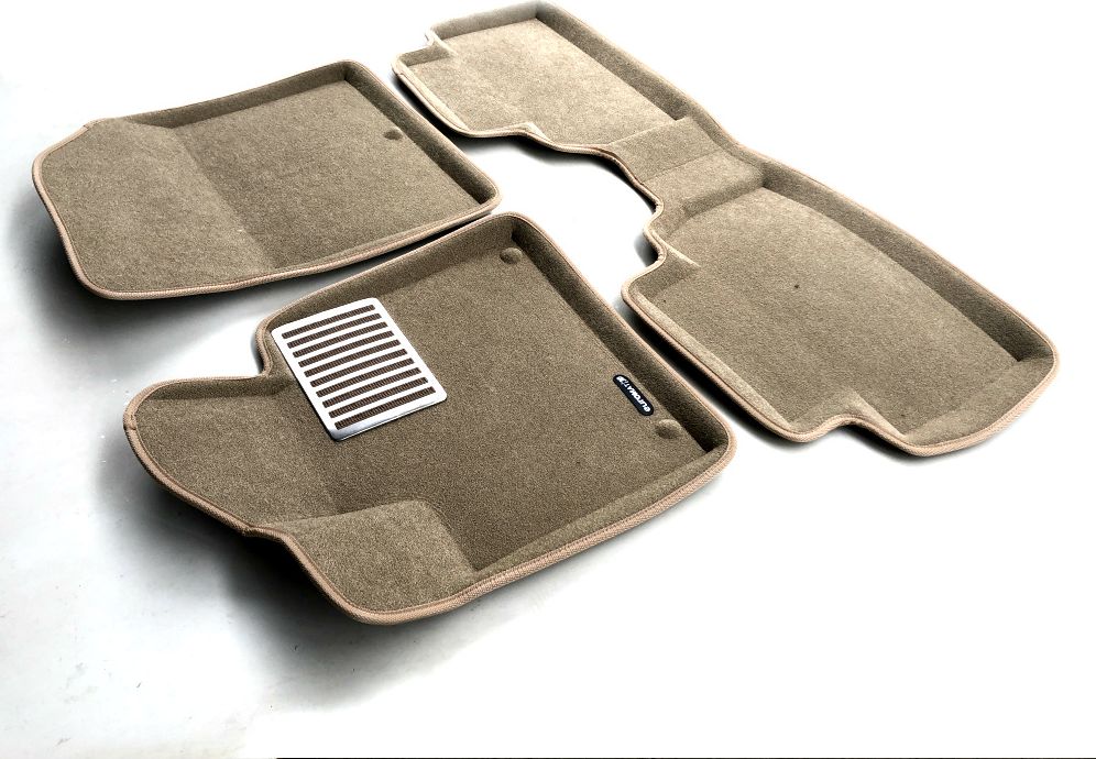 Коврики текстильные Euromat 3D Lux для салона Hyundai Santa Fe IV 2018-2026 Бежевые. Артикул EM3D-002704T