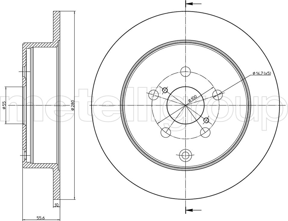 Тормозной диск Metelli. Артикул 23-1010C