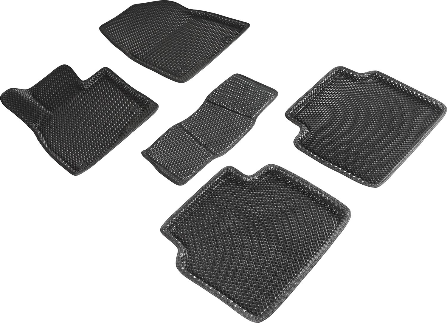 Коврики Seintex 3D EVA Ромб для салона Mazda 6 III 2012-2026 ЧЕРНЫЕ. Артикул 95311