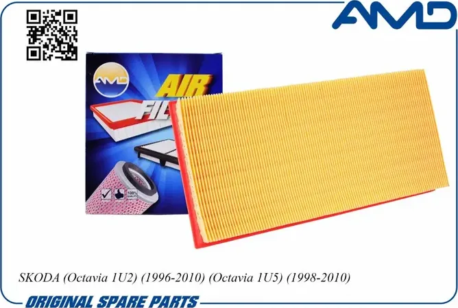 Фильтр воздушный SKODA Octavia 1U2 1996-2010 Octavia 1U5 1998-2010 (AMD). Артикул AMD.FA712