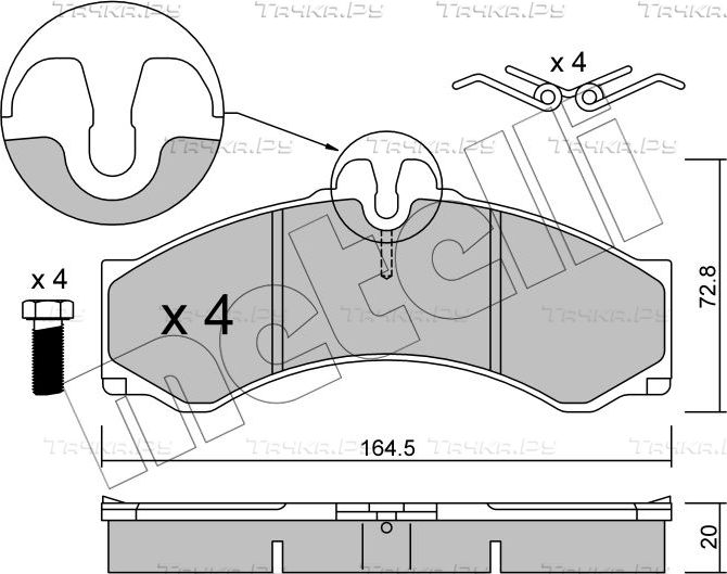Тормозные колодки Metelli. Артикул 22-0262-0