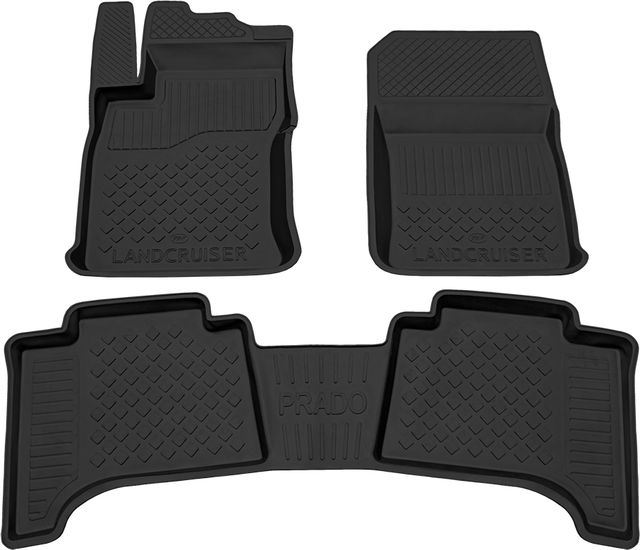 Коврики Rezkon резиновые для салона Toyota Land Cruiser Prado 120 2002-2009. Артикул 1034030100