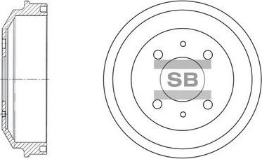 Тормозной барабан Sangsin Hi-Q задний для Hyundai Accent II 1999-2006. Артикул SD1007