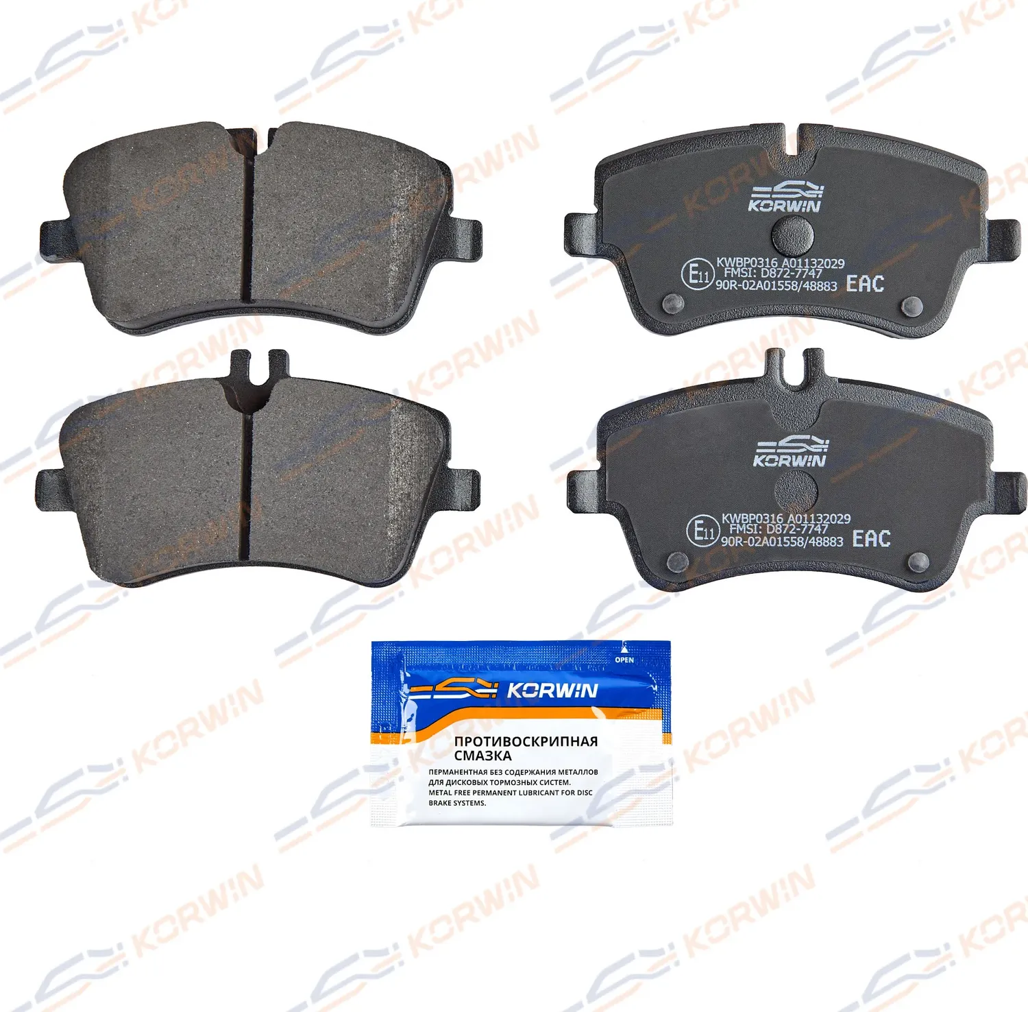 Колодки тормозные перед. Mercedes C-Class (W203/S203) 00-07 (Korwin). Артикул KWBP0316