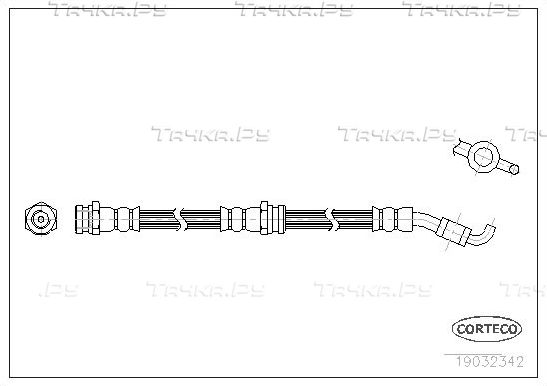 Тормозной шланг Corteco передний для Mazda Demio I (DW) 1998-2003. Артикул 19032342