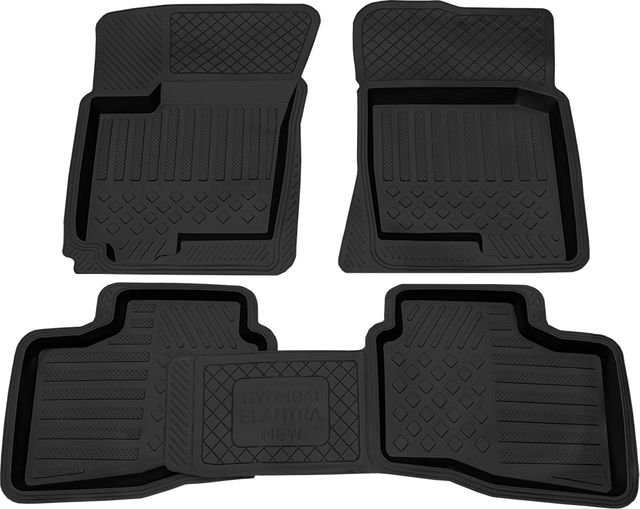 Коврики Rezkon резиновые для салона Hyundai Elantra IV 2007-2011. Артикул 1020015100