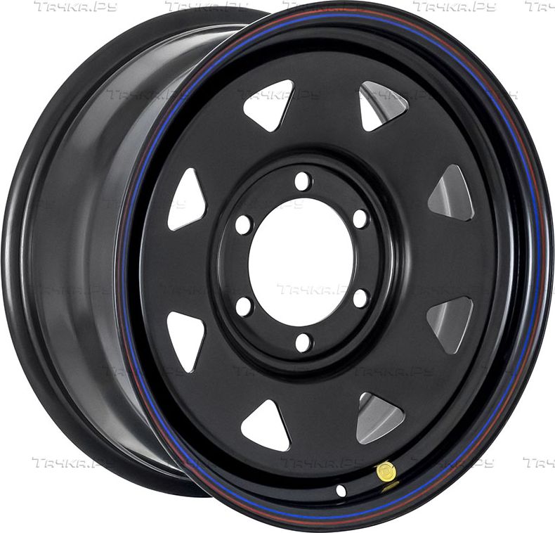 Колёсный диск OFF-ROAD Wheels усиленный стальной черный 6x139,7 8xR17 d110 ET+25 (треугольник мелкий) для Great Wall Hover 2005-2010. Артикул 1780-63910BL+25A17
