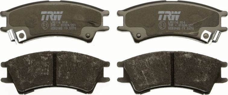 Тормозные колодки TRW COTEC. Артикул GDB3165