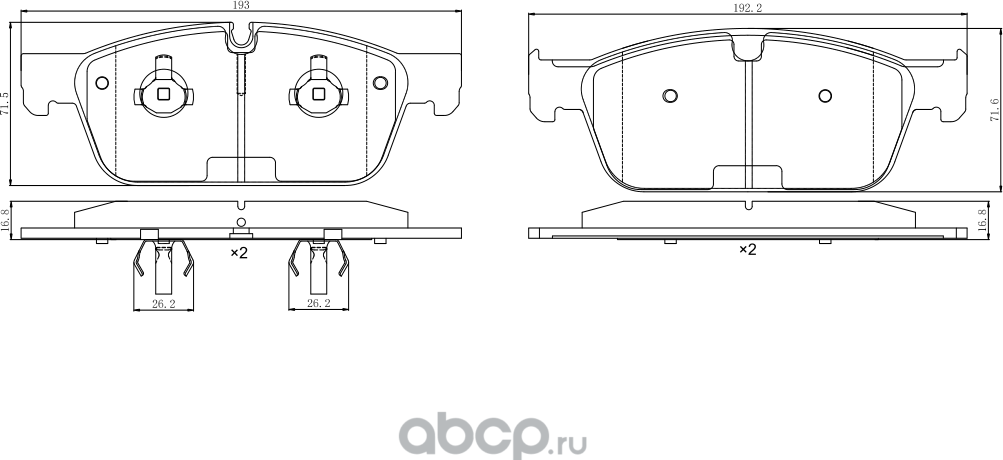 Тормозные колодки MERCEDES-BENZ ML(W166) 11- / GLS(X166) 15- / GLE(C292) 15- / G (UBS). Артикул B1109029N