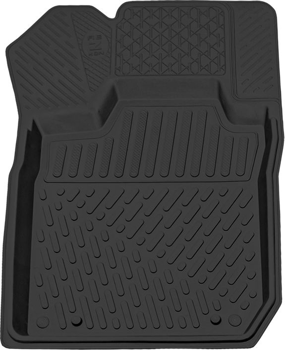 Коврики Rezkon резиновые (эконом) левый передний для салона Lada Largus 2012-2026. Артикул 1639020200