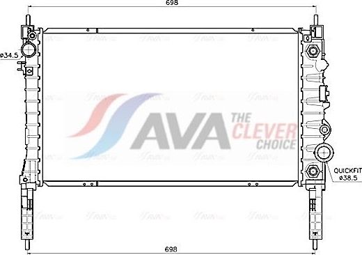 Радиатор охлаждения двигателя AVA ** CLEVER FIT ** для Chevrolet Tracker III (Trax) 2012-2026. Артикул OL2747