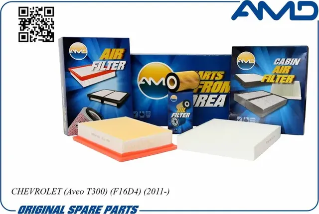 Комплект фильтров GM AVEO T300 1.6 (масл.+возд.+салон.) (AMD). Артикул AMDSETF48