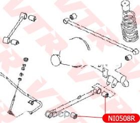 Сайлентблок продольного рычага задней подвески (VTR). Артикул NI0508R