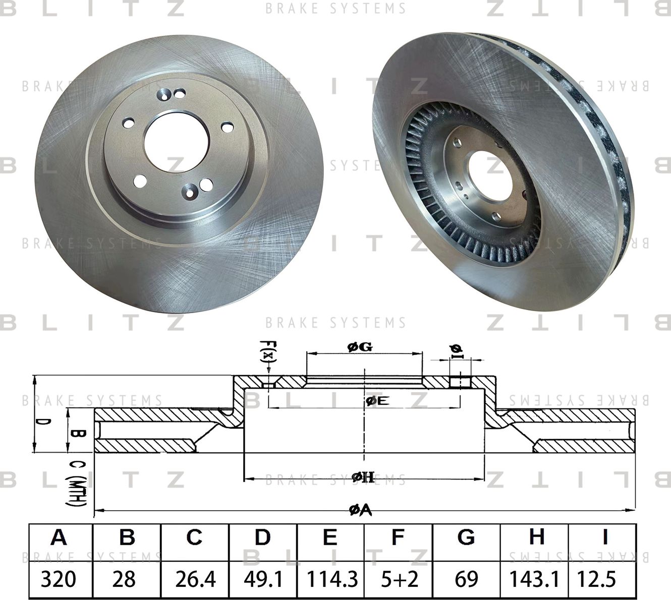 Диск тормозной (Blitz). Артикул BS0687