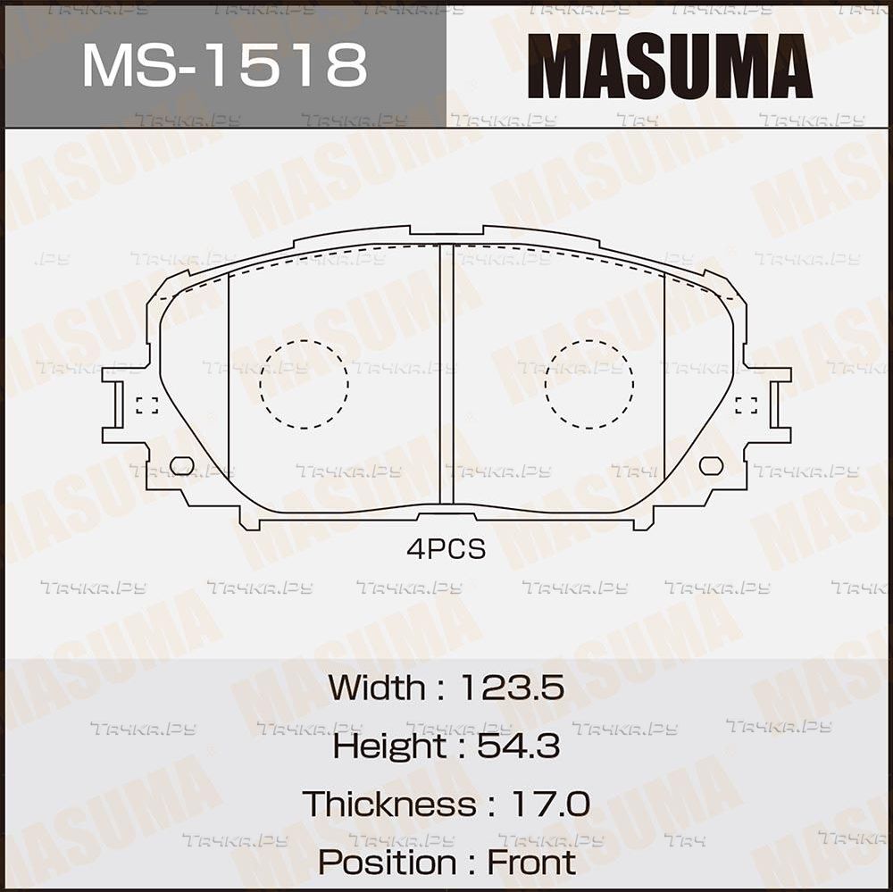 Тормозные колодки Masuma. Артикул MS-1518