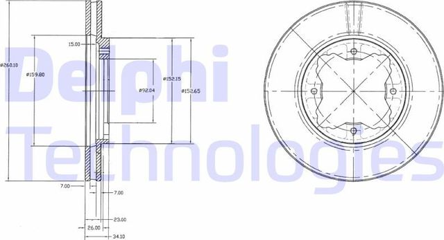Тормозной диск Delphi передний для Rover 600 1993-1999. Артикул BG2798