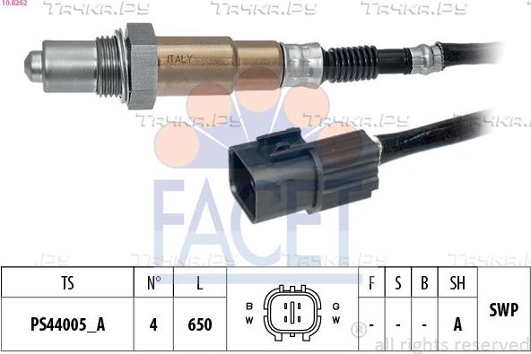 Лямбда-зонд (кислородный датчик) Facet Made in Italy - OE Equivalent для Hyundai Tucson III 2015-2026. Артикул 10.8262