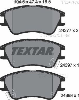 Тормозные колодки Textar. Артикул 2427701
