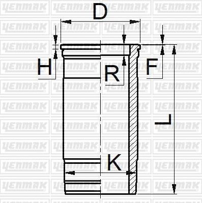 Гильза цилиндра Yenmak (Серый чугун) для Scania 3 1988-1999. Артикул 51-05918-000
