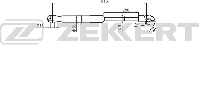 Амортизатор (упор) багажника Zekkert правый для Hyundai Tucson I 2004-2010. Артикул GF-2598