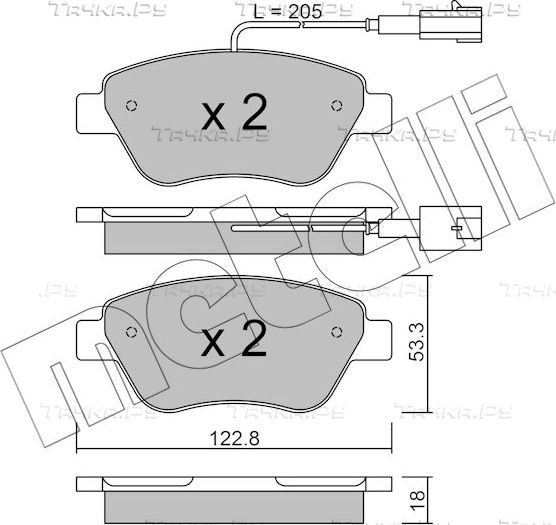 Тормозные колодки Metelli передние для Fiat Bravo II 2010-2014. Артикул 22-0321-3