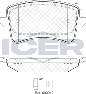 Тормозные колодки Icer. Артикул 181835