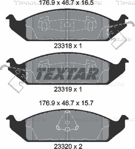 Тормозные колодки Textar Q+ передние для Plymouth Breeze 1995-2001. Артикул 2331801