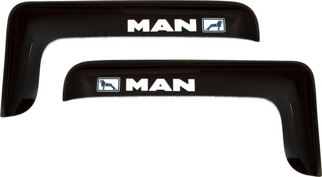 Дефлекторы REIN для окон (накладной скотч 3М) (2 шт.) MAN Commander 1995-2026 (короткий) Дымчатый. Артикул REINWV848