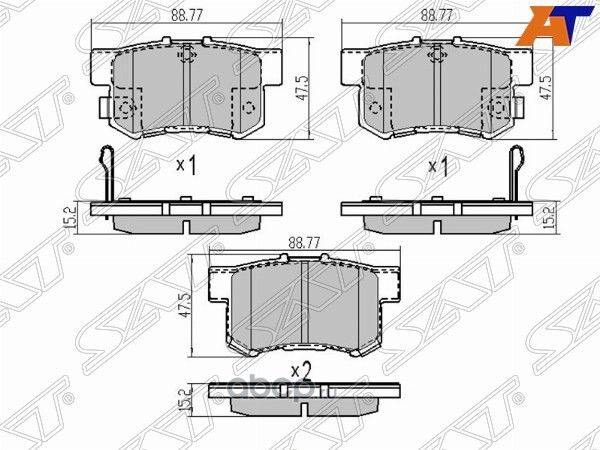 КОЛОДКИ ТОРМОЗНЫЕ RR HONDA CR-V RD 02-06STREAM 0 (SAT). Артикул ST43022SG0010