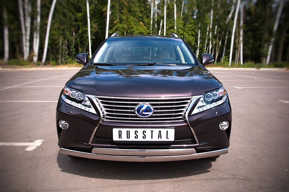 Защита RusStal переднего бампера d75х42/75х42 овалы для Lexus RX 270/350/450h 2012-2015. Артикул LRXZ-000411