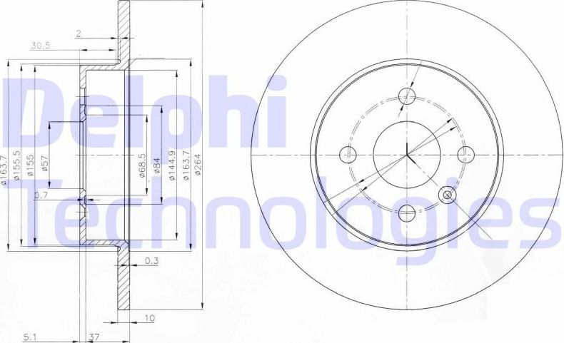 Тормозной диск Delphi. Артикул BG3885C