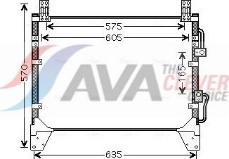 Радиатор кондиционера (конденсатор) AVA (алюминий) для SsangYong Rexton I 2004-2012. Артикул DW5142
