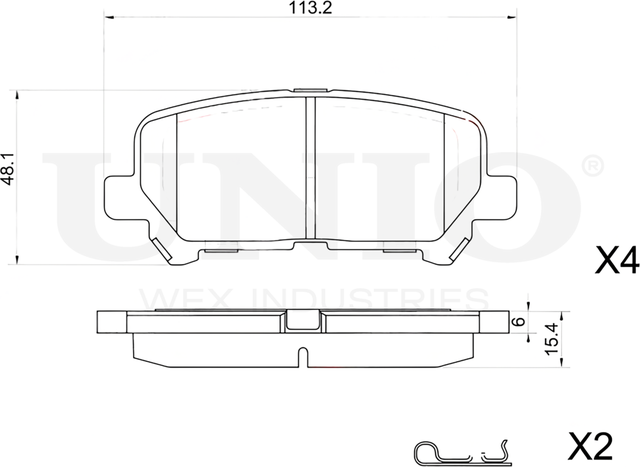 Колодки тормозные дисковые, комплект (Unio). Артикул BRP-20320