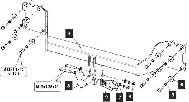 Фаркоп Baltex для Audi Q7 II 2015-2026. Артикул 269064