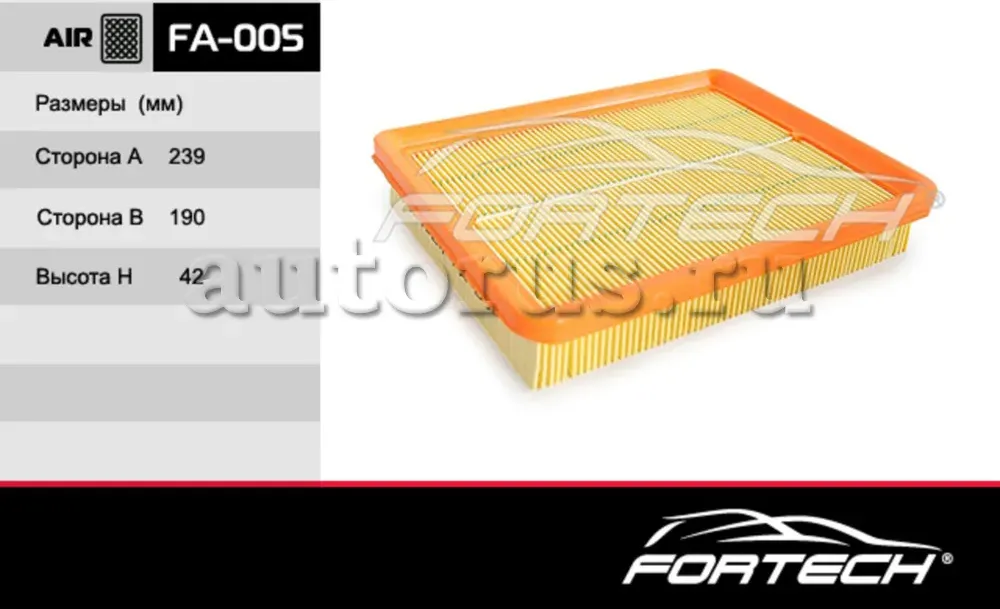 Фильтр Воздушный HYUNDAI: Sonata EF IV 01-05, So (Fortech). Артикул FA005
