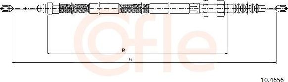 Трос ручника (тросик ручного тормоза) Cofle правый для Citroen Xantia I 1993-2003. Артикул 10.4656