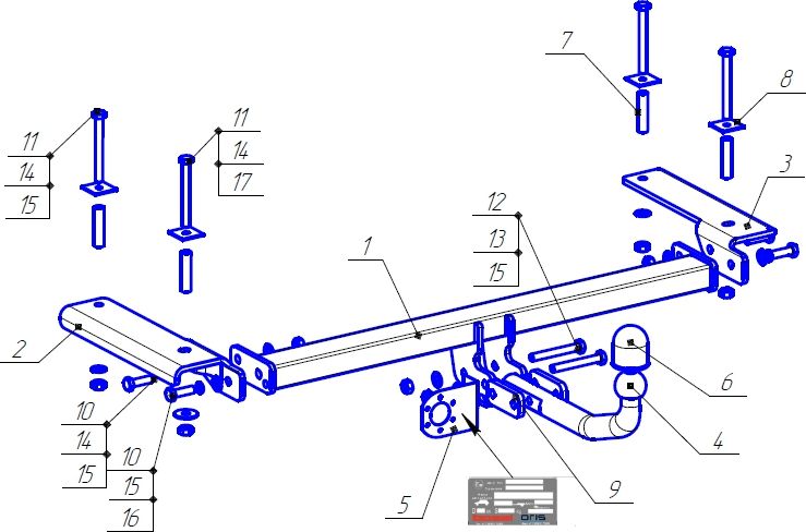 Фаркоп Oris (ранее Bosal) для Chery Tiggo 4 2019-2023. Артикул 7613-A