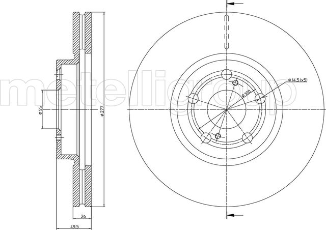 Тормозной диск Metelli. Артикул 23-0970C