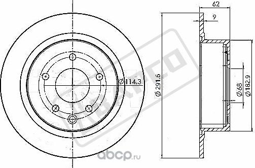 Тормозные диски задн.невентил.BD0033 (Bapco). Артикул BD0033