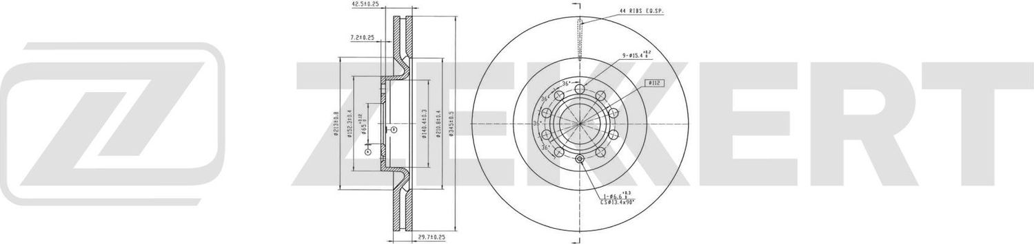 Тормозной диск Zekkert. Артикул BS-6834